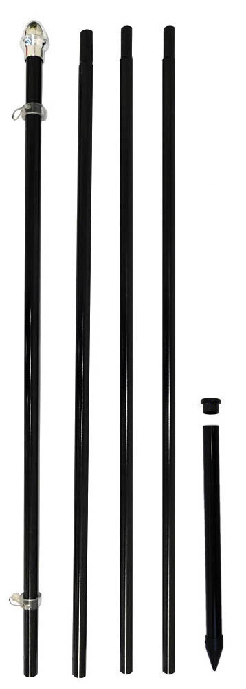 13ft Flag Pole In Ground Pole Pole & Stake Kit Outdoor Flag Pole Black 13′ Pole