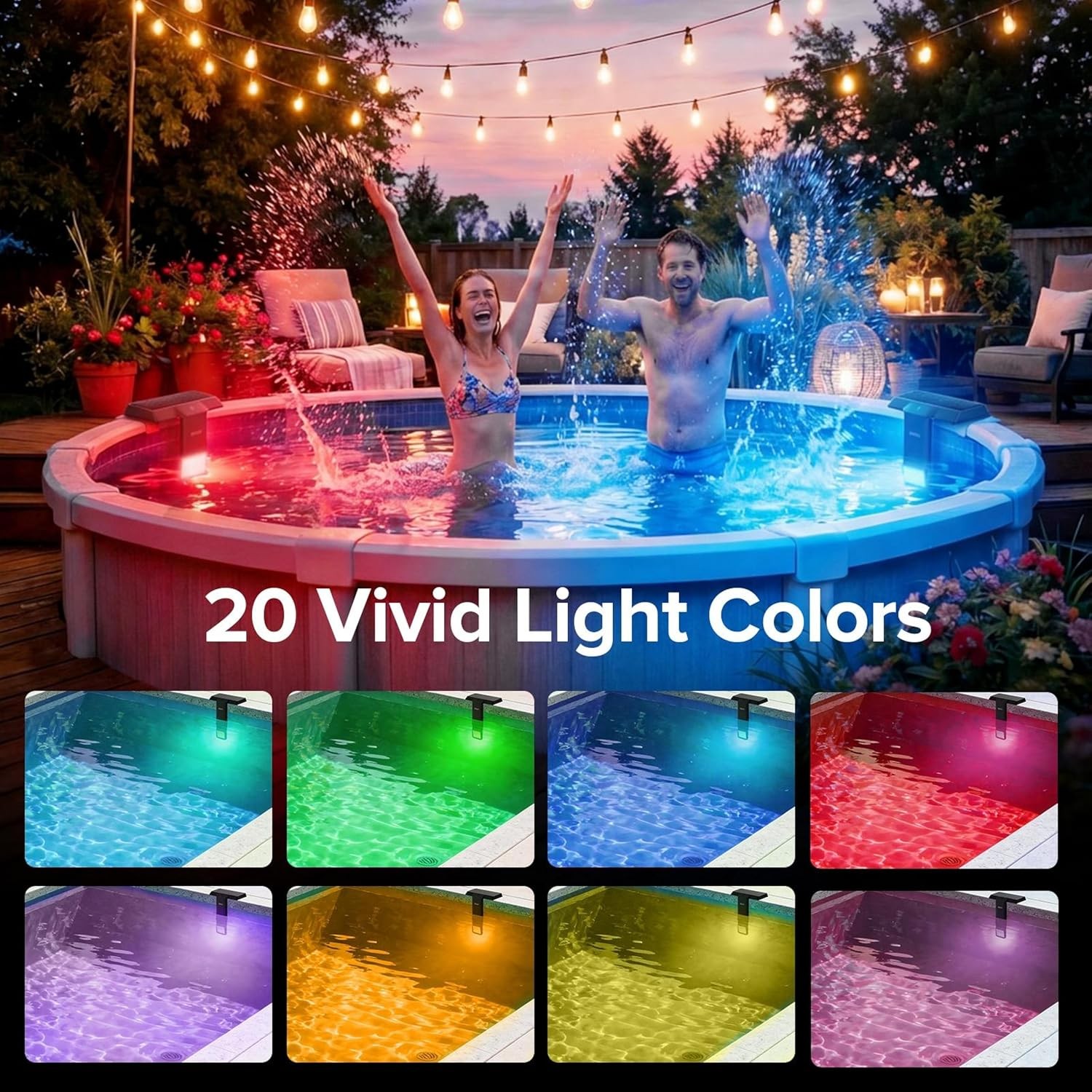 SANSI Pool Lights LED Submersible RGB Lamp IP68 Inground/Above Ground Remote