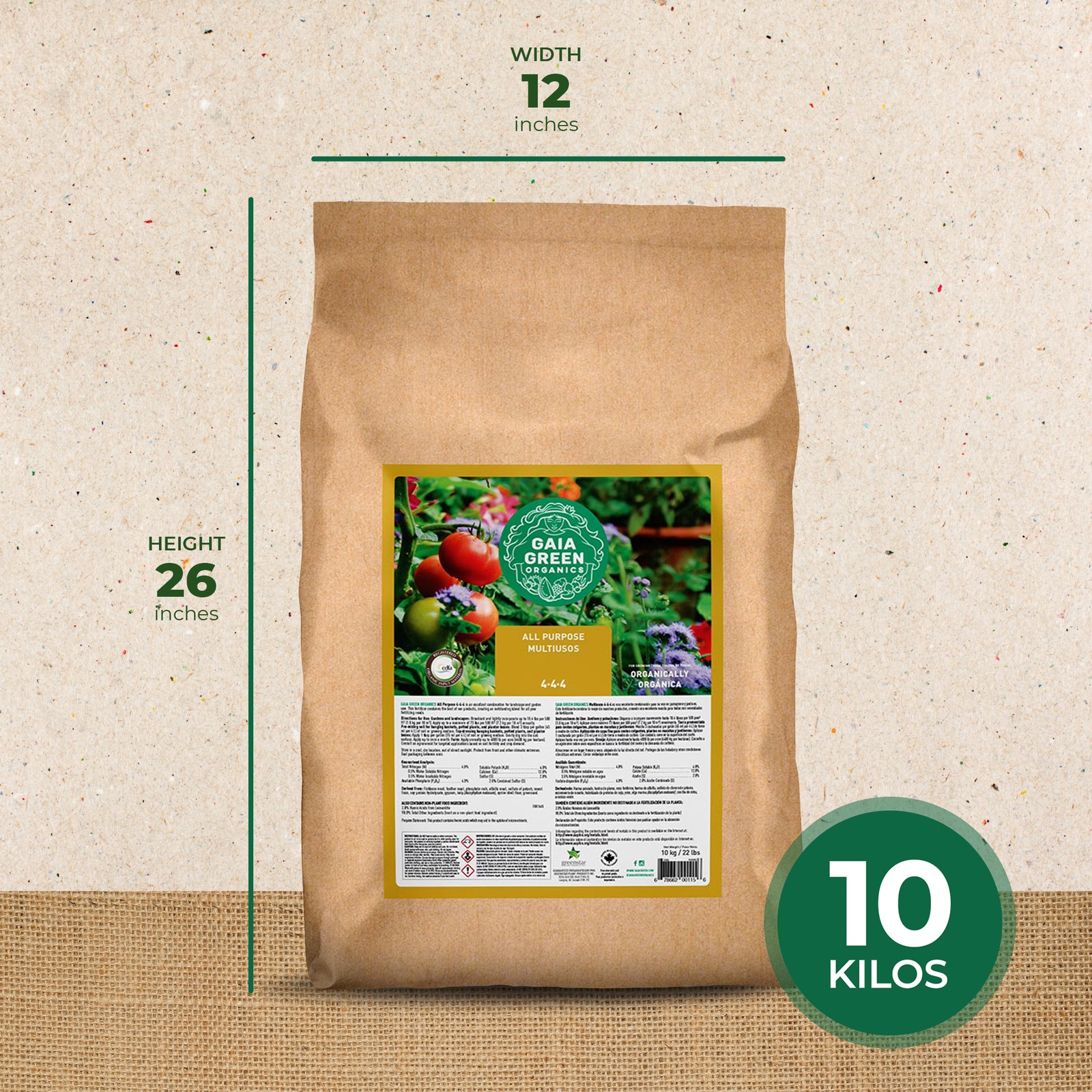 GAIA GREEN All Purpose Soil Supplement for Resilient Outdoor Crop Growth, 10 Kg