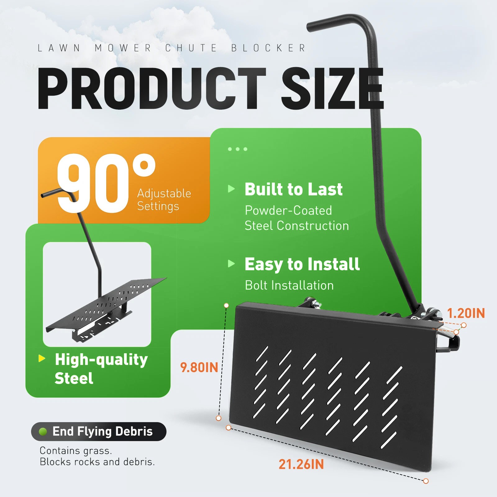 Steel Chute Blocker For ZT Mowers Toro 52″ 60″ 70″ 72″ #ACS6000ULS #088-6003-00