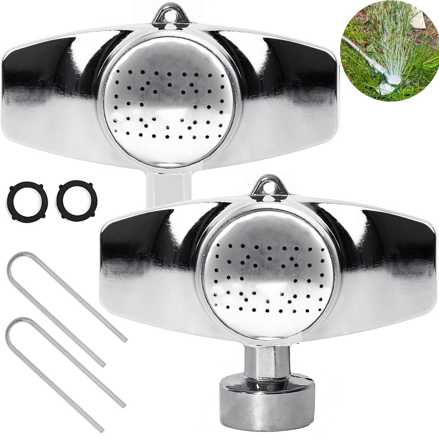 Morvat Metal Garden Sprinkler with Gentle Water Flow Up to 30 FT, 2 Pack