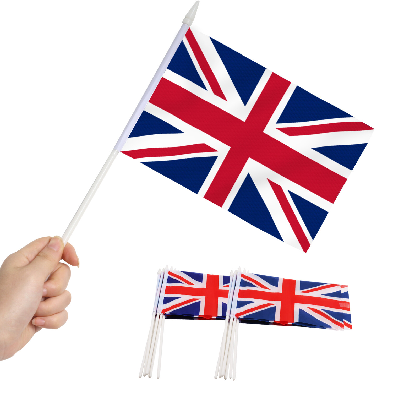 Anley 12 Pack British Union Jack UK Mini Handheld Flag – Great Britain Flags