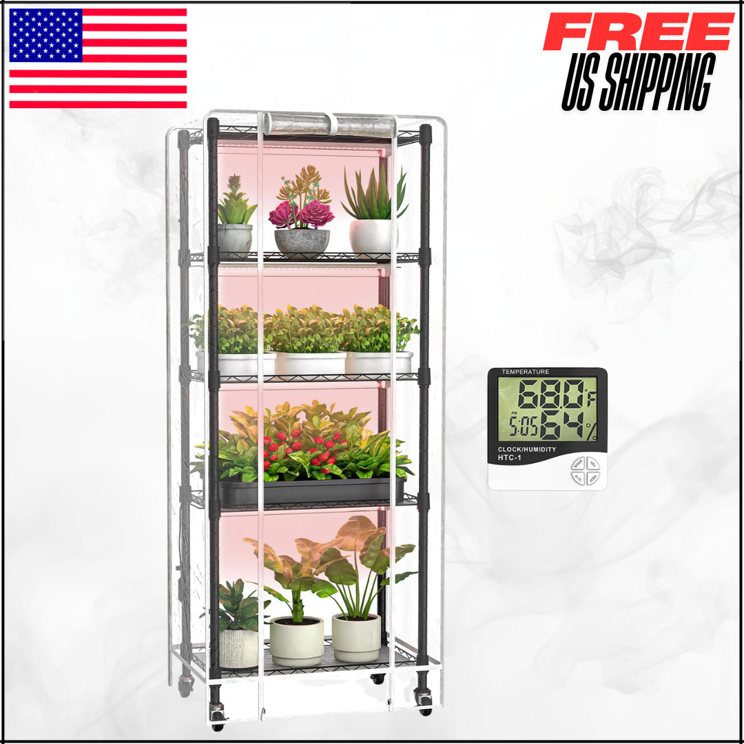 Indoor Greenhouse W/ Grow Lights 5 Tier Mini Shelf Tent Full Spectrum