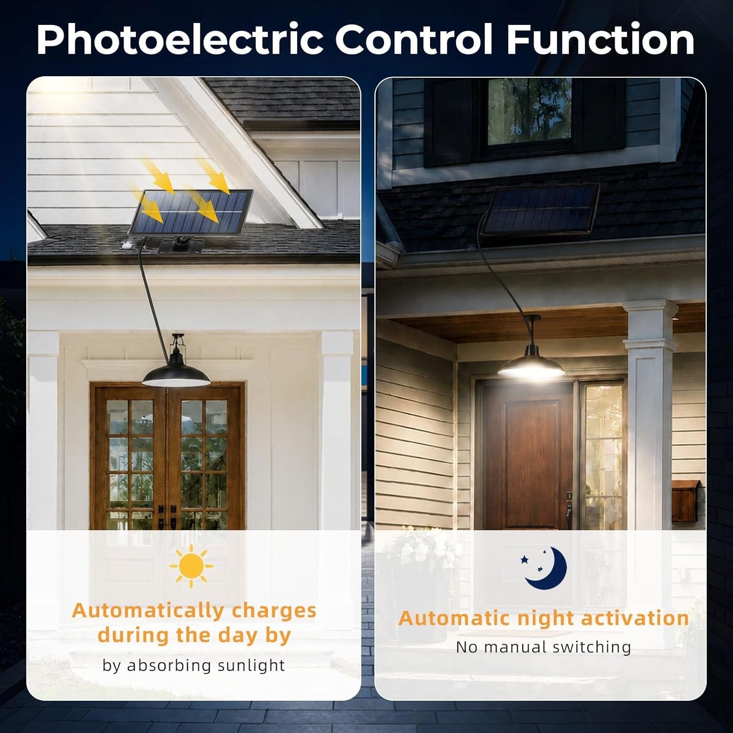 Solar Shed Light Single/Double Head Waterproof Hanging Solar Lamp Patio Gazebo