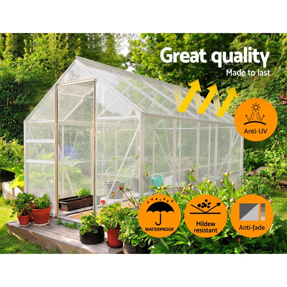 16 mil CLEAR Greenhouse Canopy Tarp Fiber Reinforced True Finished Size