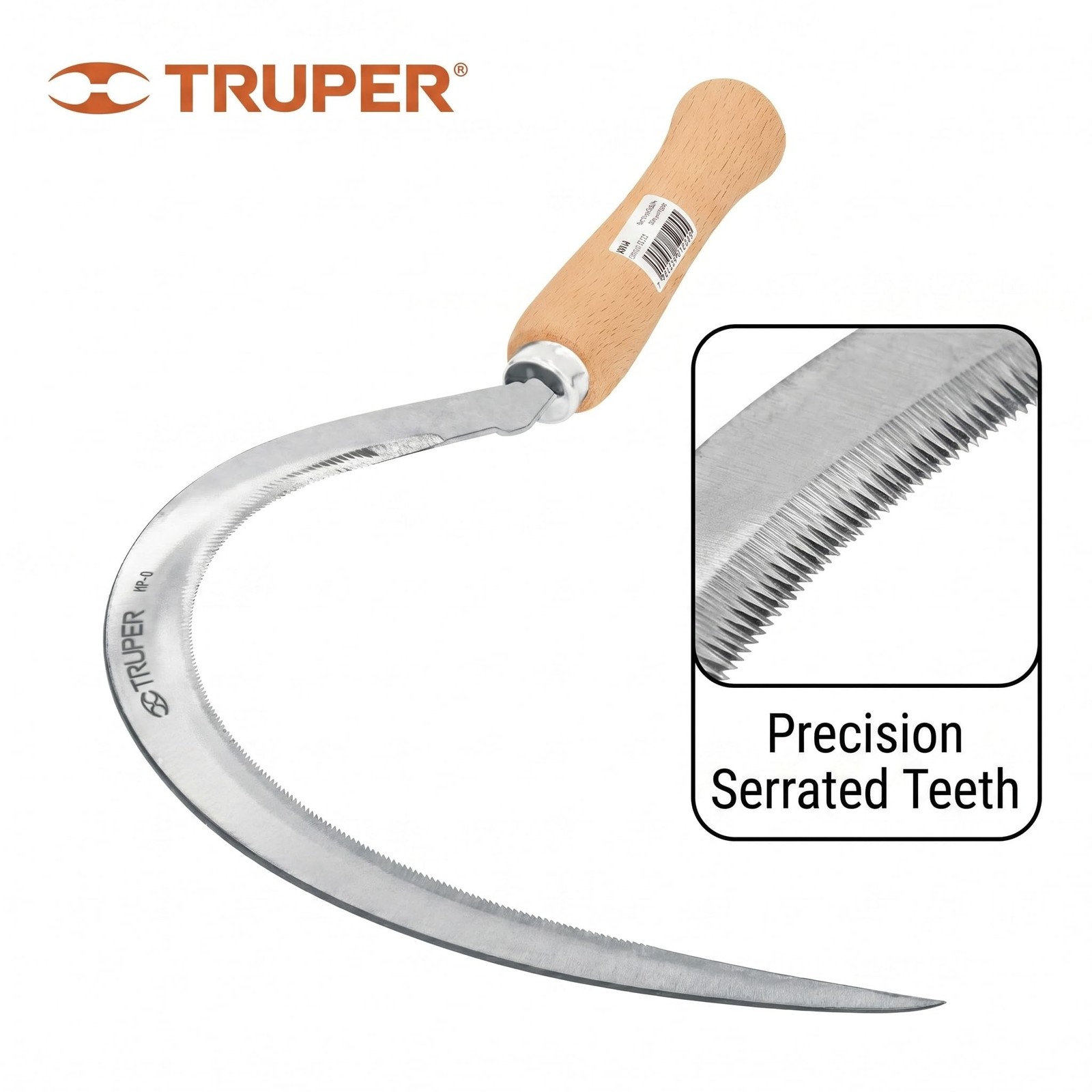 Truper Serrated Grass Sickle 16″, High-Carbon Steel Blade, Lightweight Wooden…