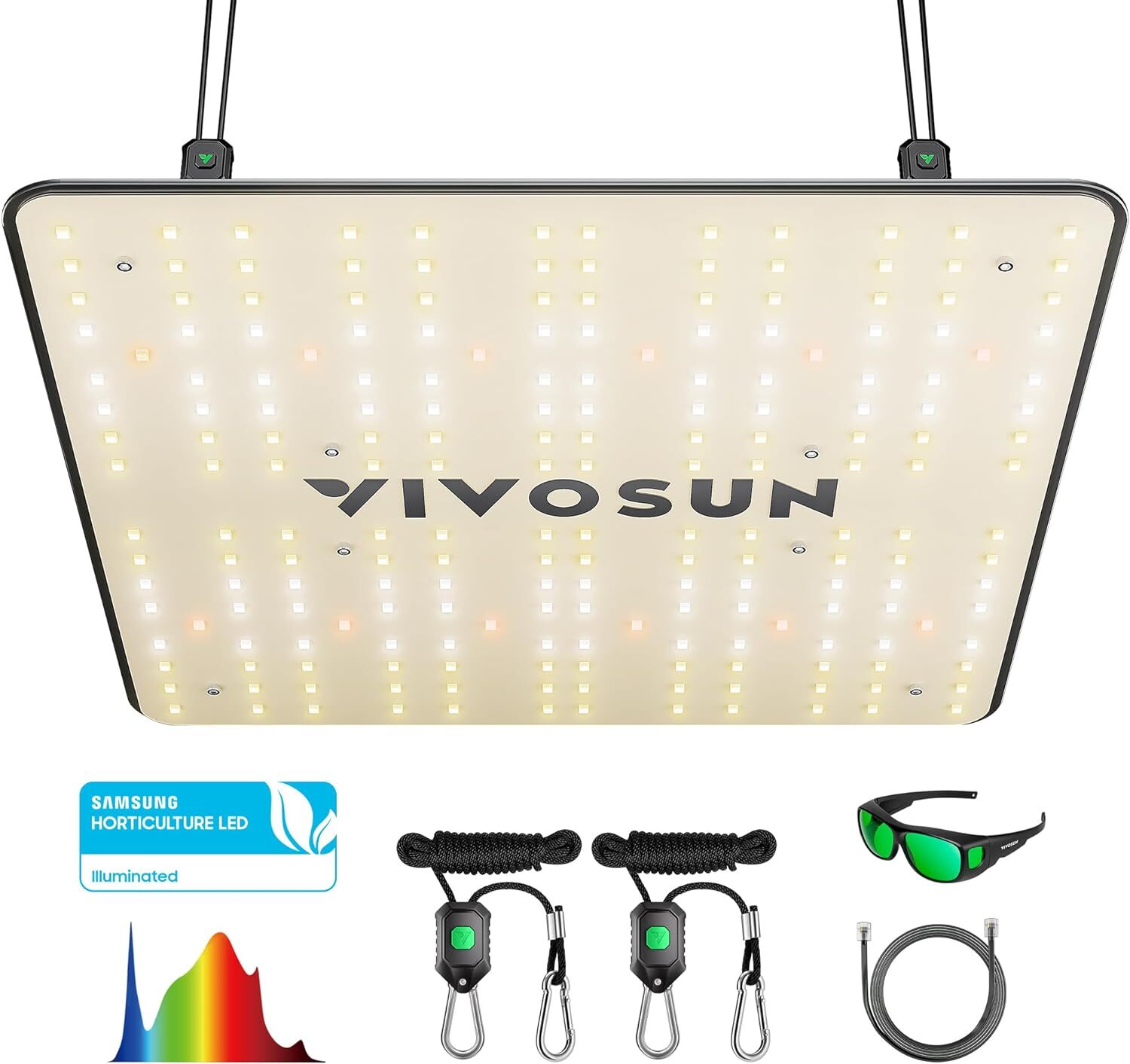 VS1000 LED Grow Light 2.75μmol/J Samsung LM301 Diodes Full Spectrum Dimmable 2×2