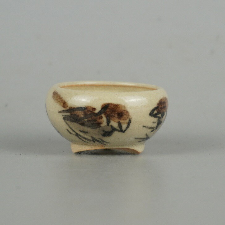 Japanese Bonsai Pot Zeko Noriyuki Mame Akae Sparrow Round 4cm-BP1264