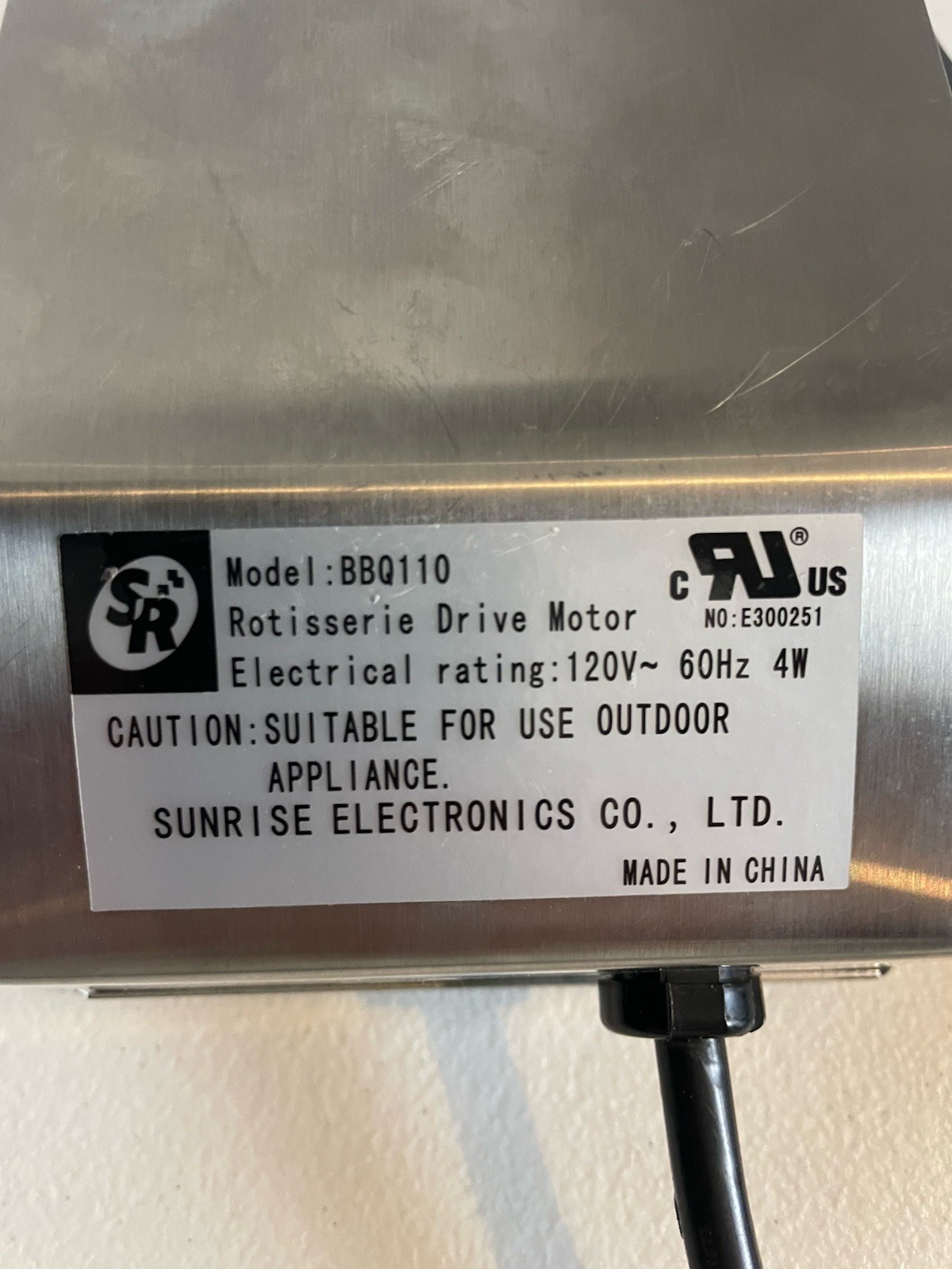 BBQ Grill Rotisserie Drive Motor BBQ110 120V 60HZ 4W Stainless Steel – NEW