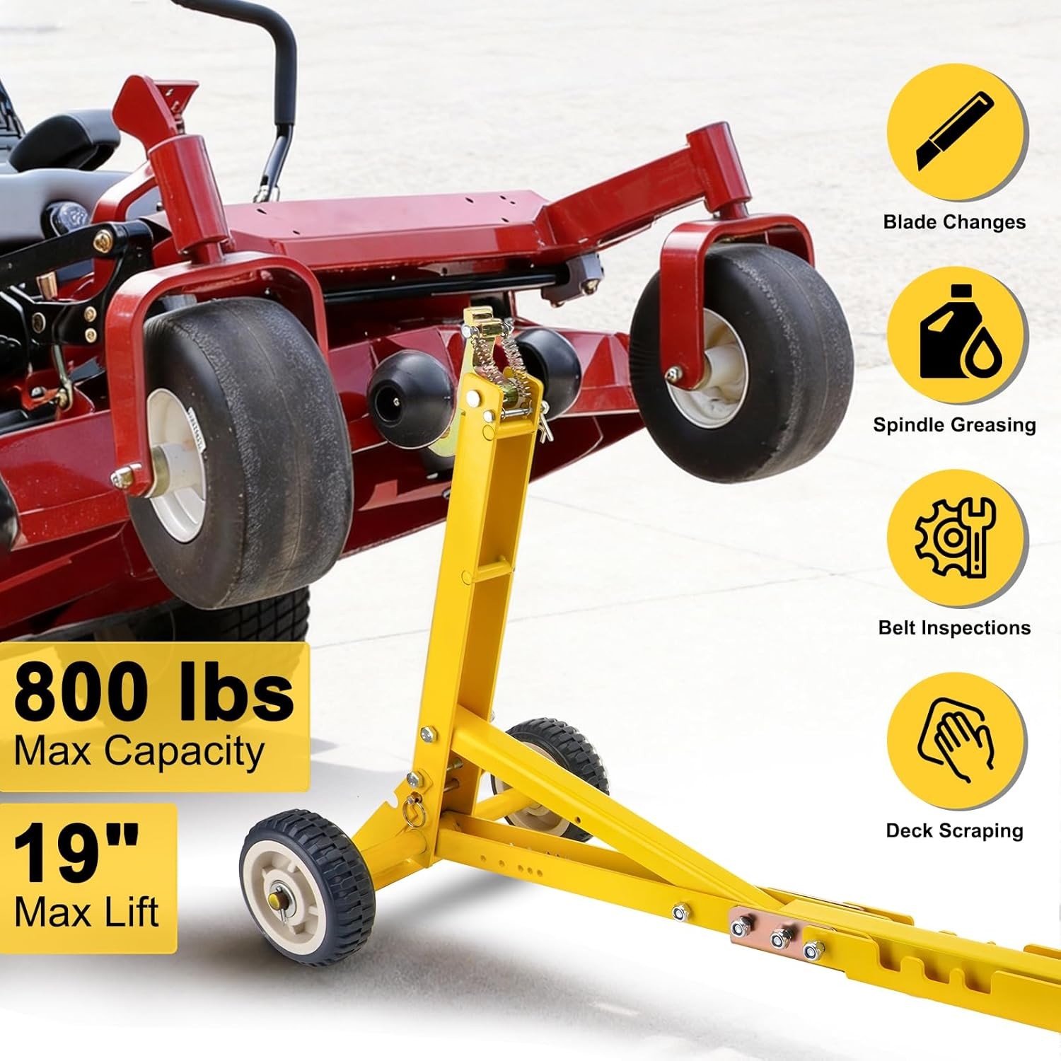 800Lbs Lawn Mower Lift Jack Telescopic Lifting Tool Maintenance Garden Tractors