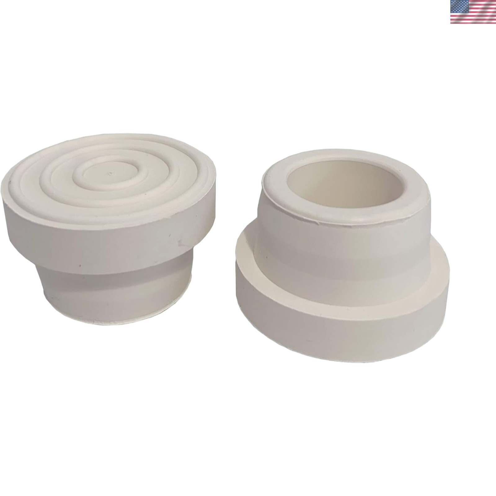 Set of 2 Off White Anti-Slip Rubber Bumpers for Pool Ladders, 2″ Height