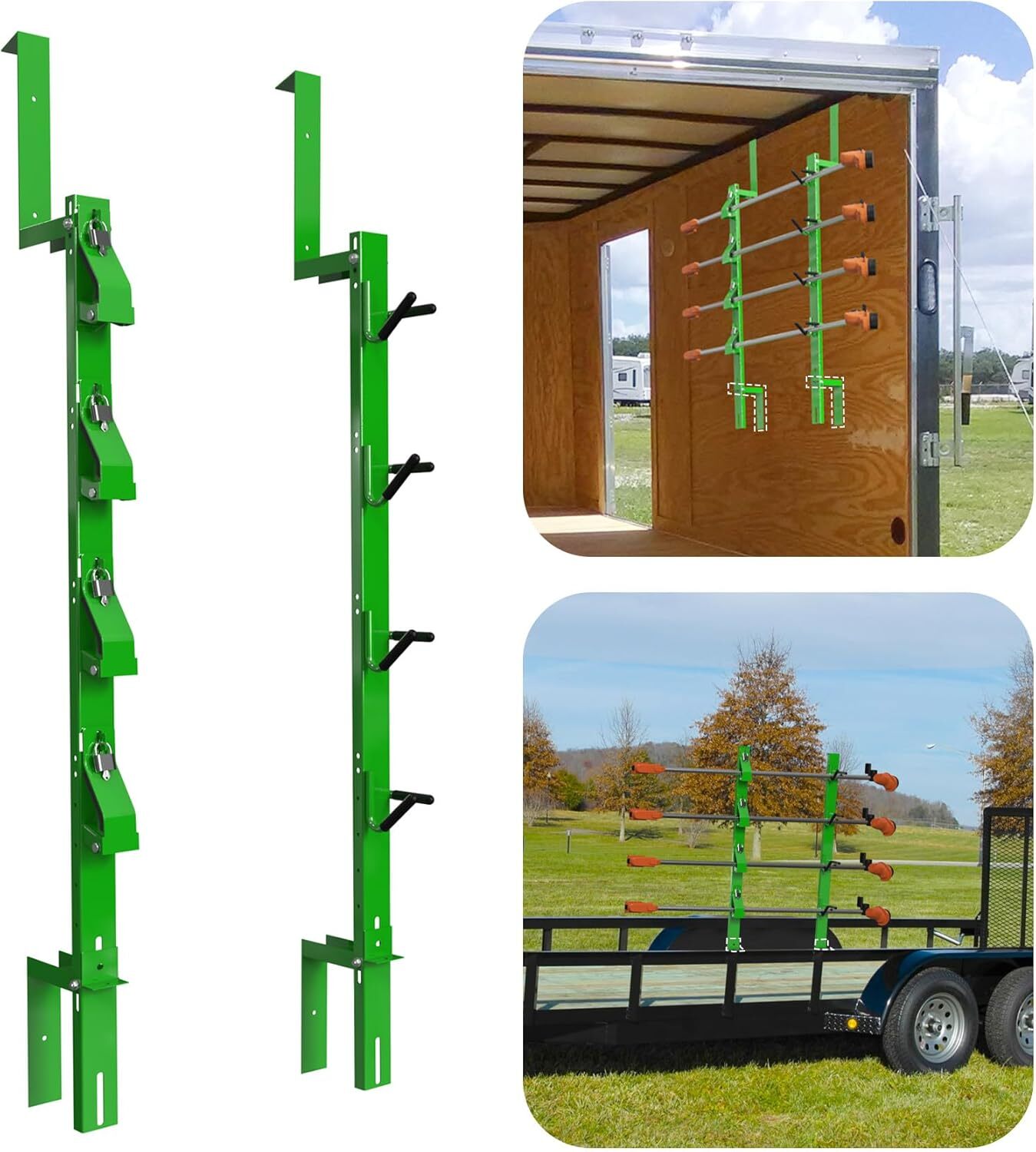 4 Place Lawn Accessories Weed Eater Racks for Trailers Trimmer Racks w/Lock