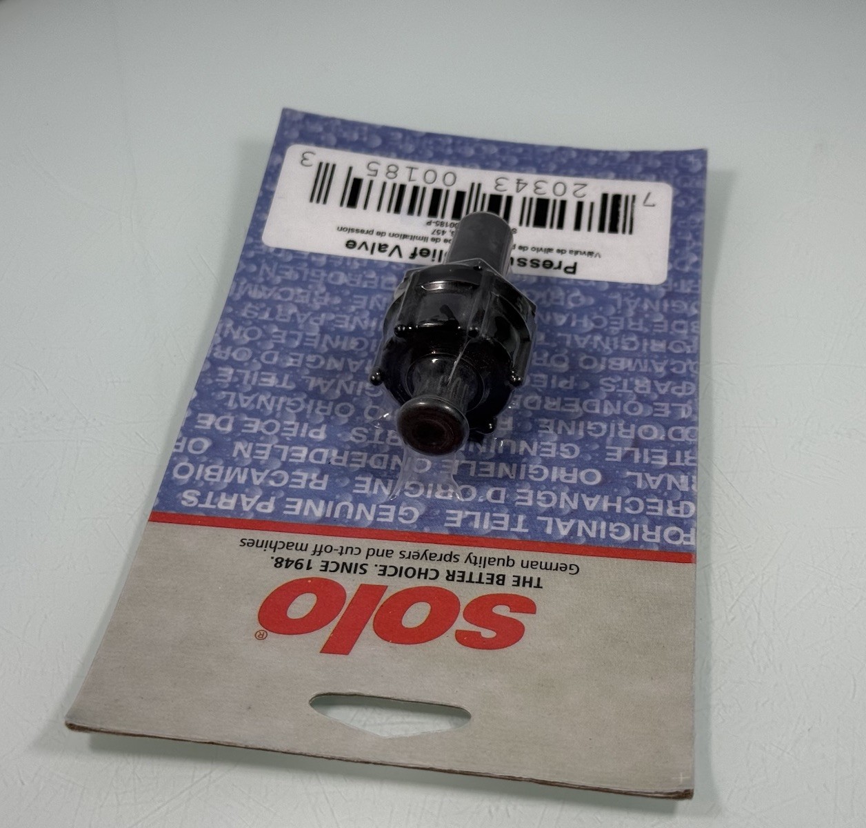 Solo Sprayer Pressure Relief Valve #4800185-P for Models 454, 456 & 457 – SEALED