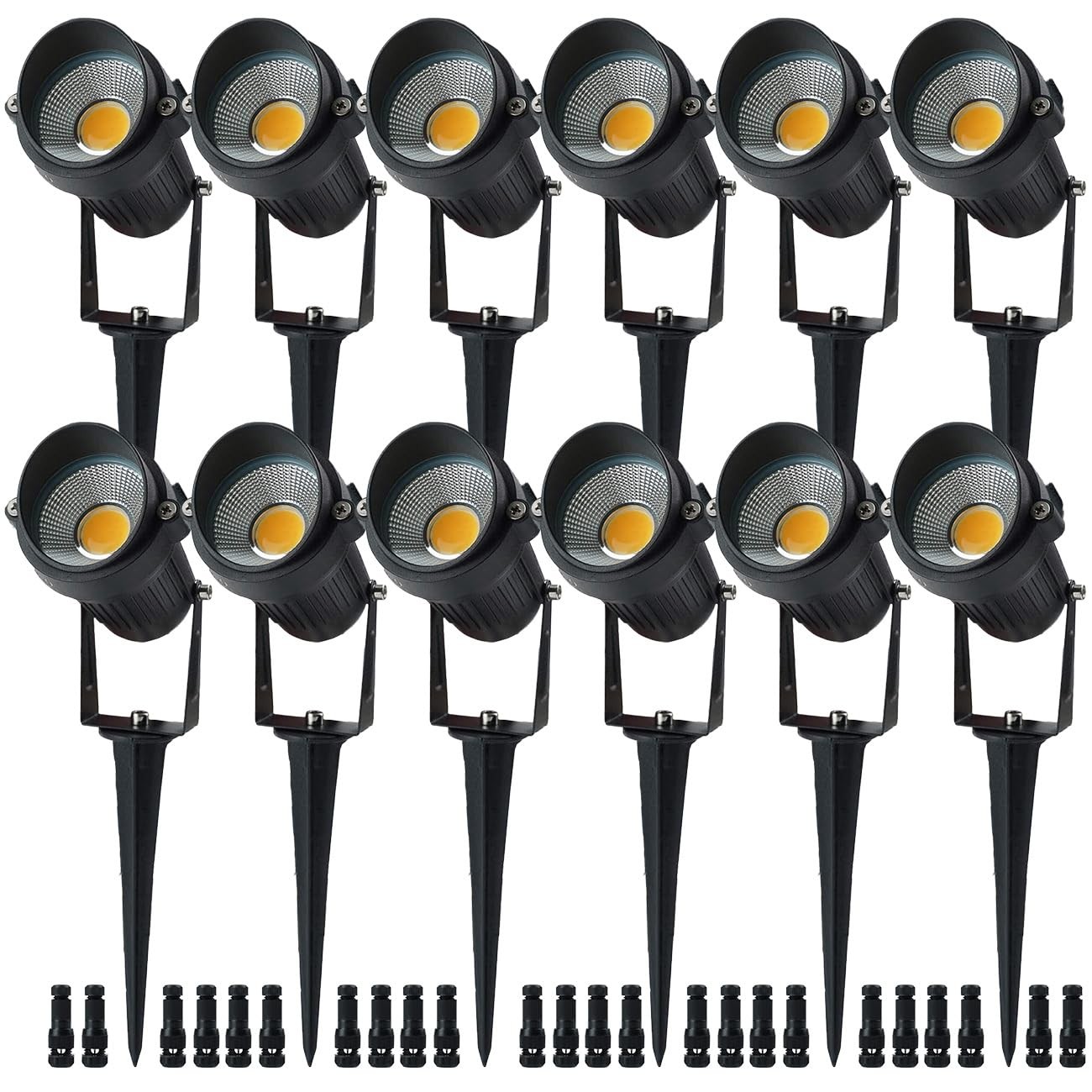 Warm White 5W Low Voltage Landscape Lights – 12 Pack Waterproof Spotlights