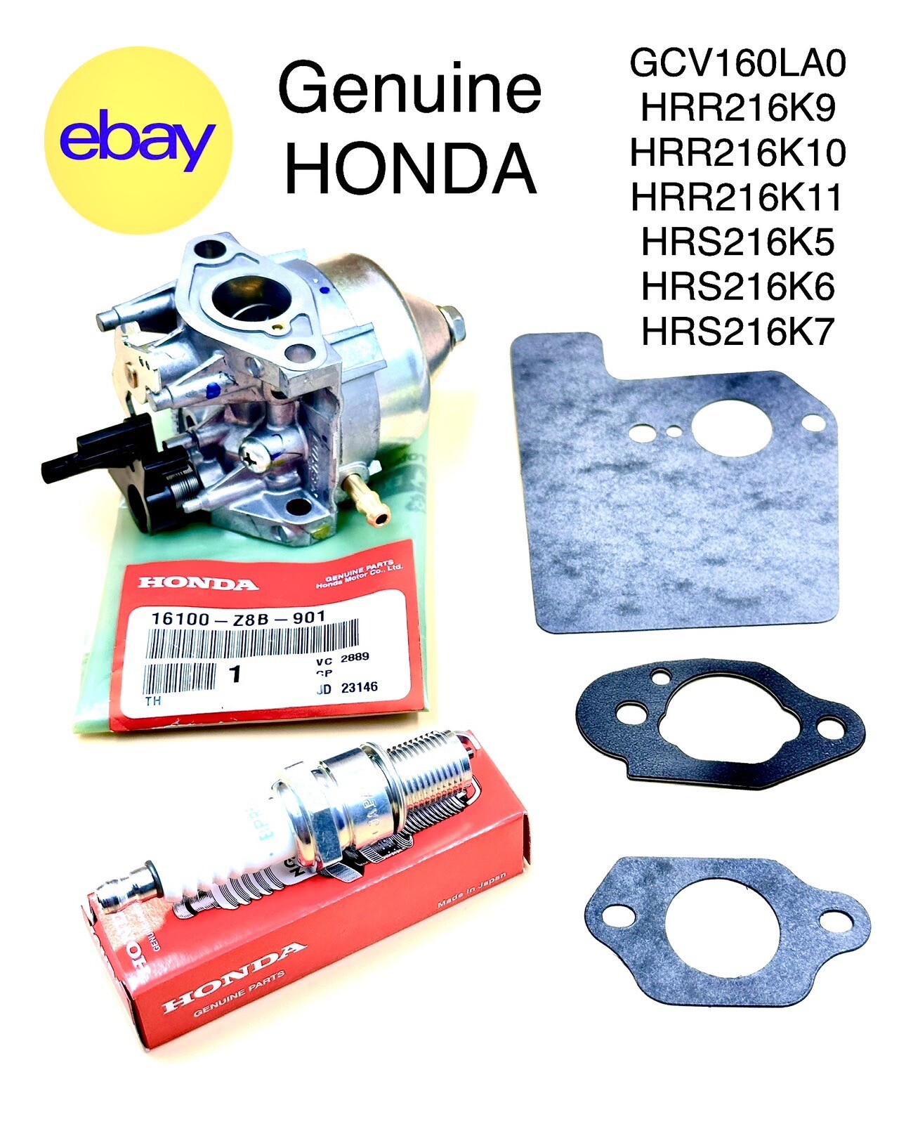 Genuine HONDA Carburetor Assy (Carb) GCV160LA0 HRR216 HRS217 16100-Z8B-901 OEM