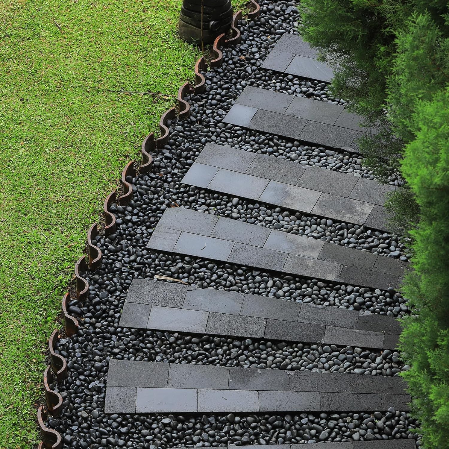 NEW 15lb Black River Rocks 1-2 Inch Polished Pebbles for Garden Landscaping US