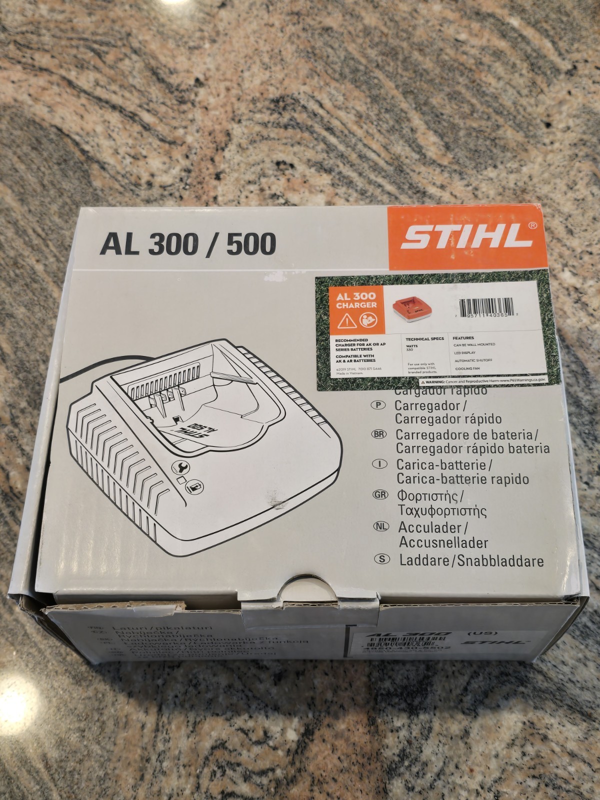STIHL Part # 4850-430-5502 AL 300 Lithium-Ion Rapid Battery Charger For AK AP AR