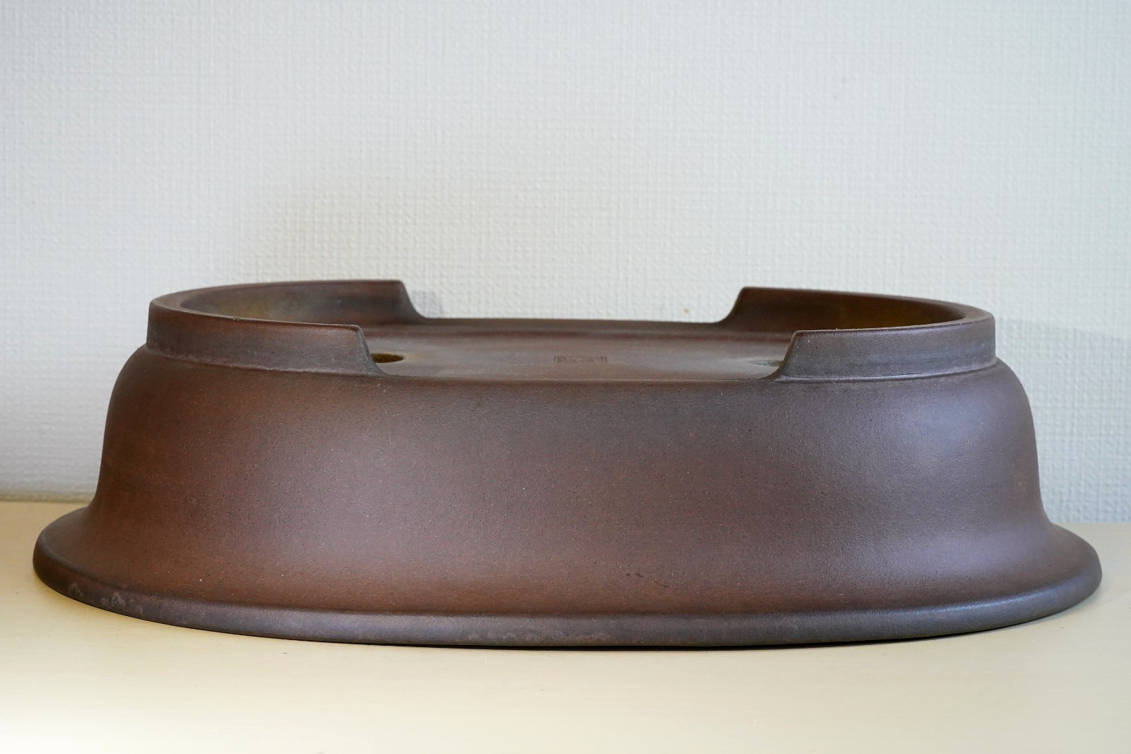 Japanese Bonsai Pot Tokoname NAKANO GYOZAN 17.8″(45.2cm) Unglazed Oval X141