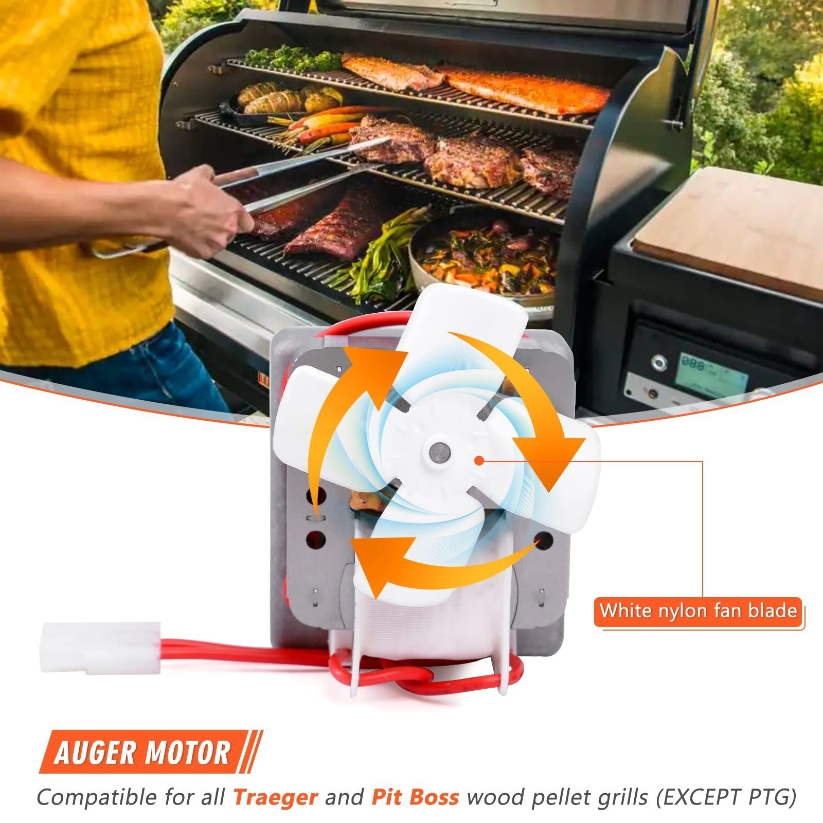 Auger Great Motor FZ6015 For Pit Boss And Traeger Pellet Grill Replacement Part