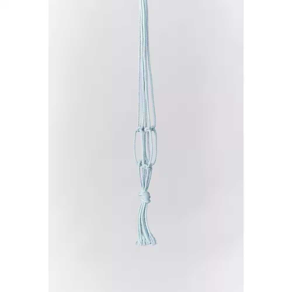 18 In. Sky Blue Cotton Mini Plant Hanger