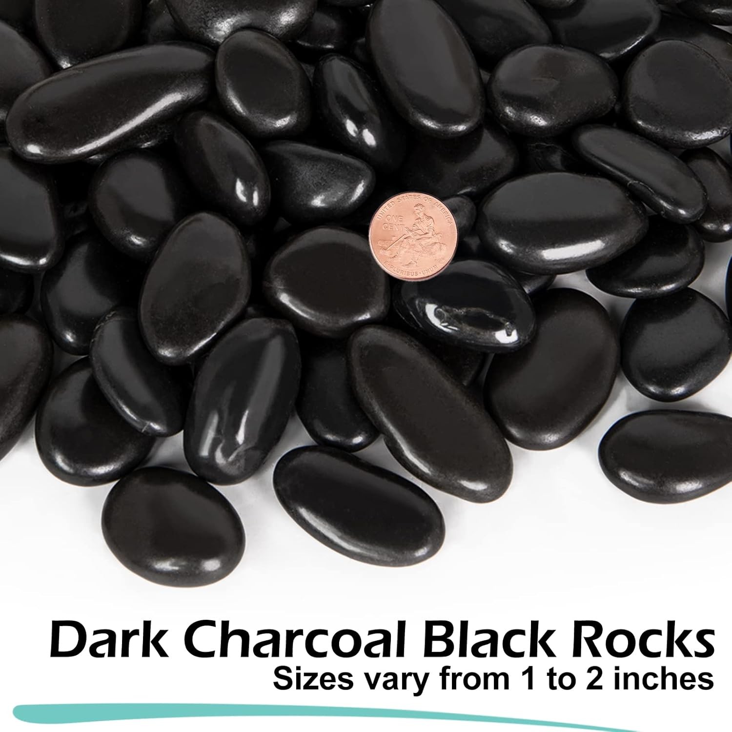 NEW 15lb Black River Rocks 1-2 Inch Polished Pebbles for Garden Landscaping US