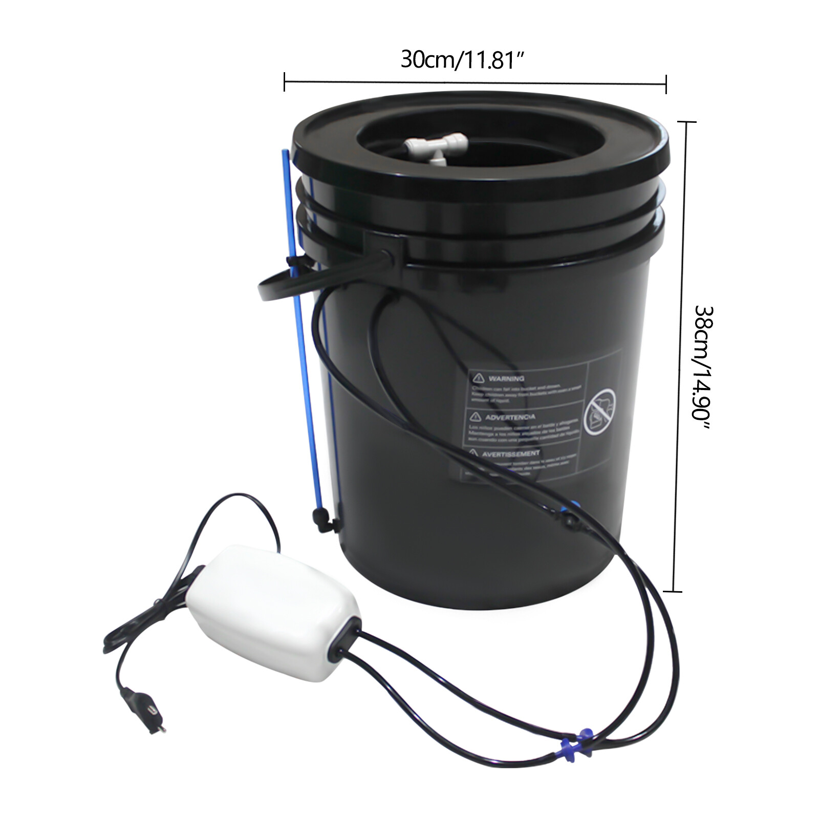 Deep Water Culture DWC Hydroponic Grow System Kit,5 Gallon Round Bucket System