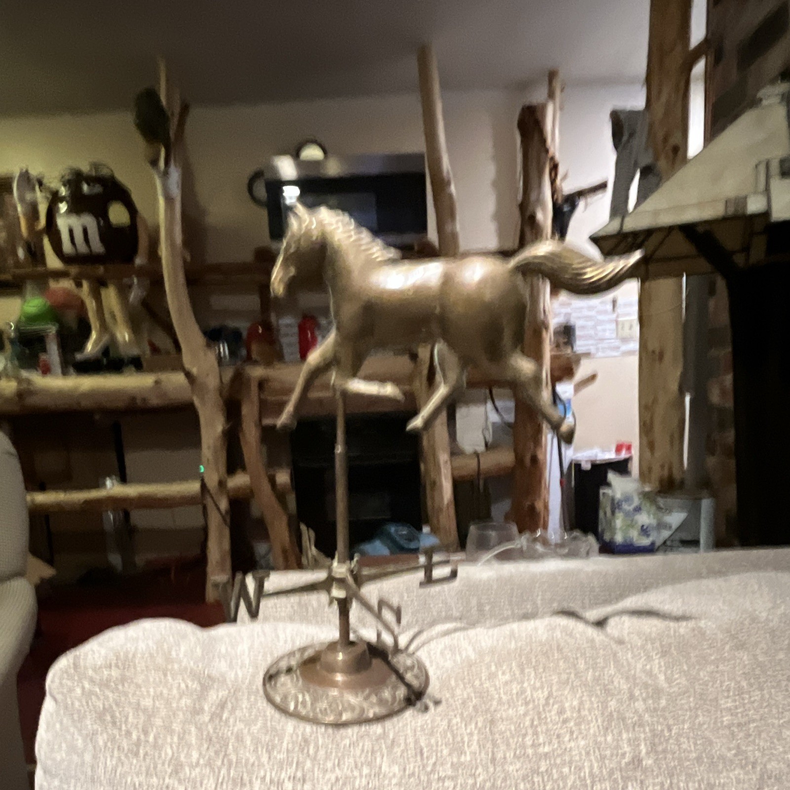 Bronze Horse Metal Weathervane w/ Patina Finish & N E S W Directionals