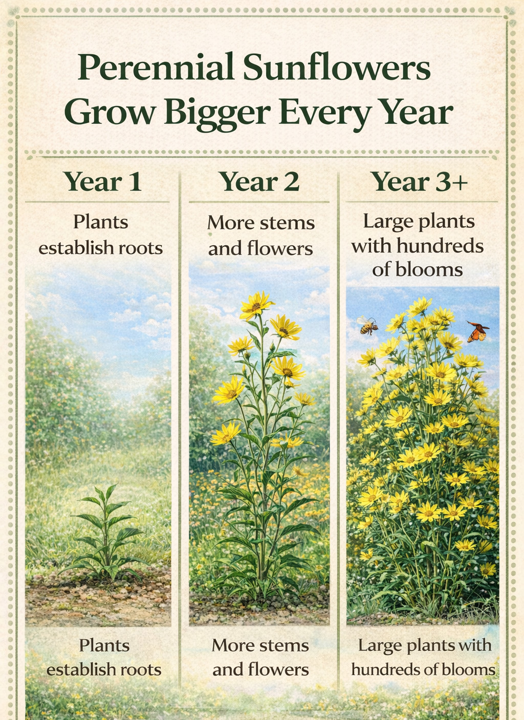 Sunflower MAXIMILIAN Perennial Flowers Butterflies Finches USA Non-GMO 100 Seeds