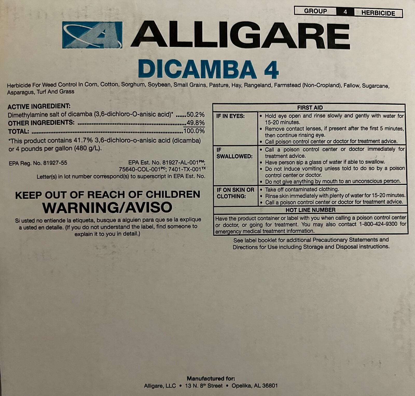 Dicamba 4 Broadleaf Herbicide – 2.5 Gallons (Similar to Topeka)