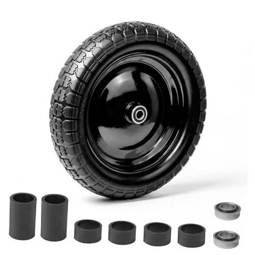 1-Pack 4.80/4.00-8 Tire – 14.5″ Flat-Free Tire Wheelbarrow Tire 14.5″/1Pack