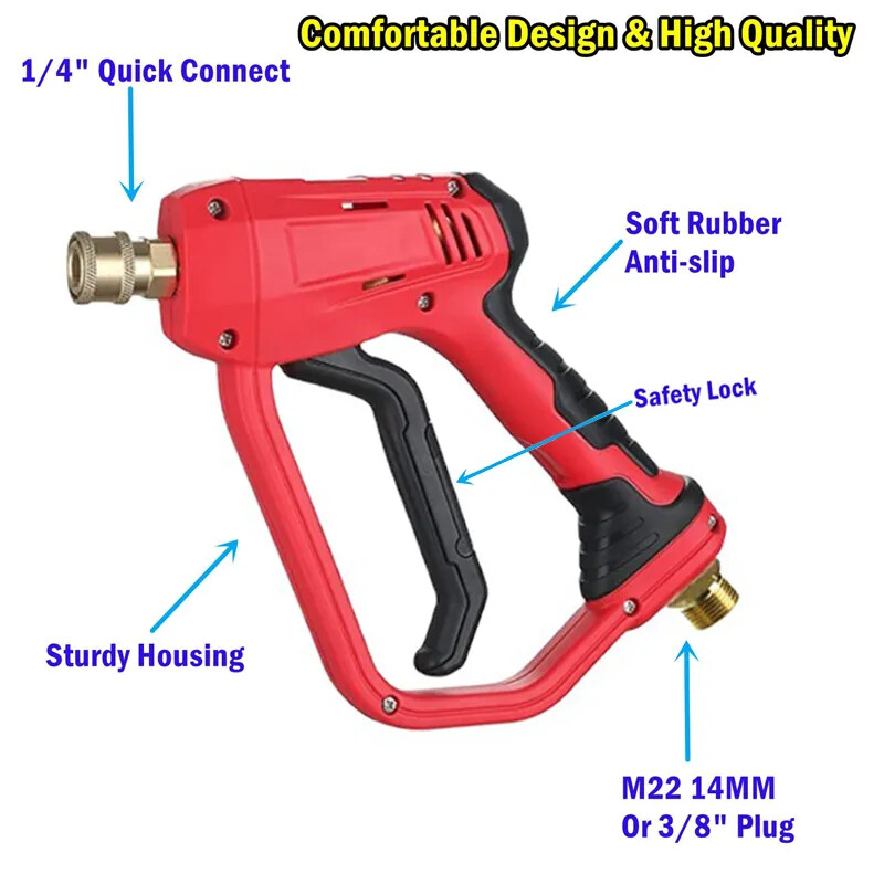 High Pressure 4000PSI Car Power Washer Gun Spray Wand Lance Nozzle and Hose Kit