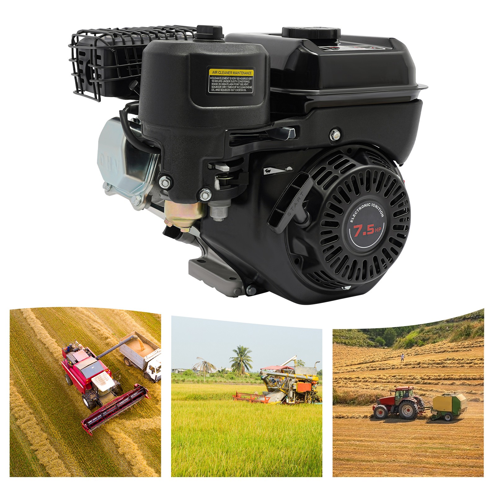 212cc 7.5hp 4-stroke Gasoline Engine Steel Start Engine Manual