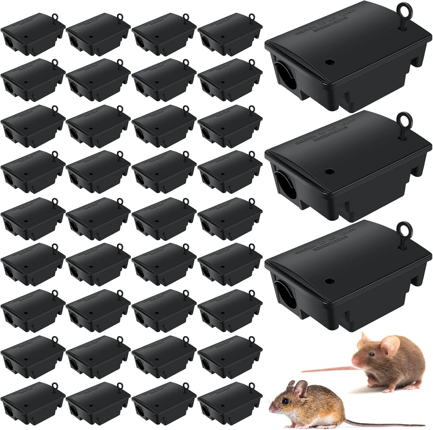 12 Packs Rat Bait Stations Rat Bait Box with Keys Outdoor Mouse Rodent Trap Mice