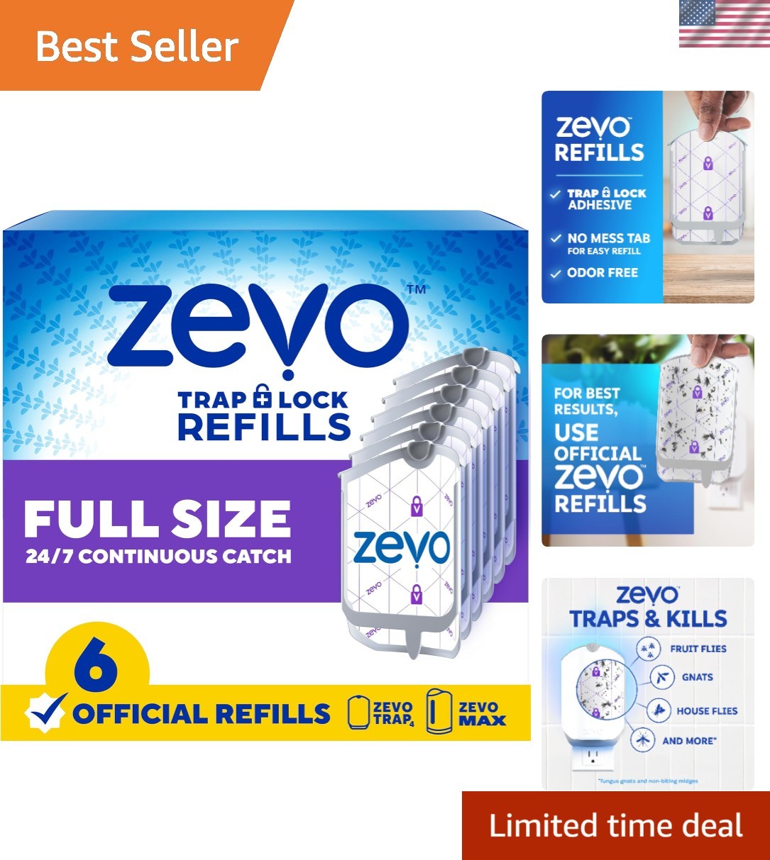 Fragrance-Free Flying Insect Trap Refills – Fits MAX & Standard Units – 6 Count