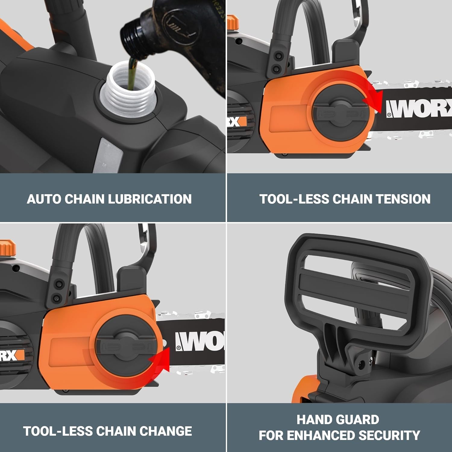 WG322.9 Worx 20V 10″ Cordless Chainsaw – Tool Only (No Battery or Charger)