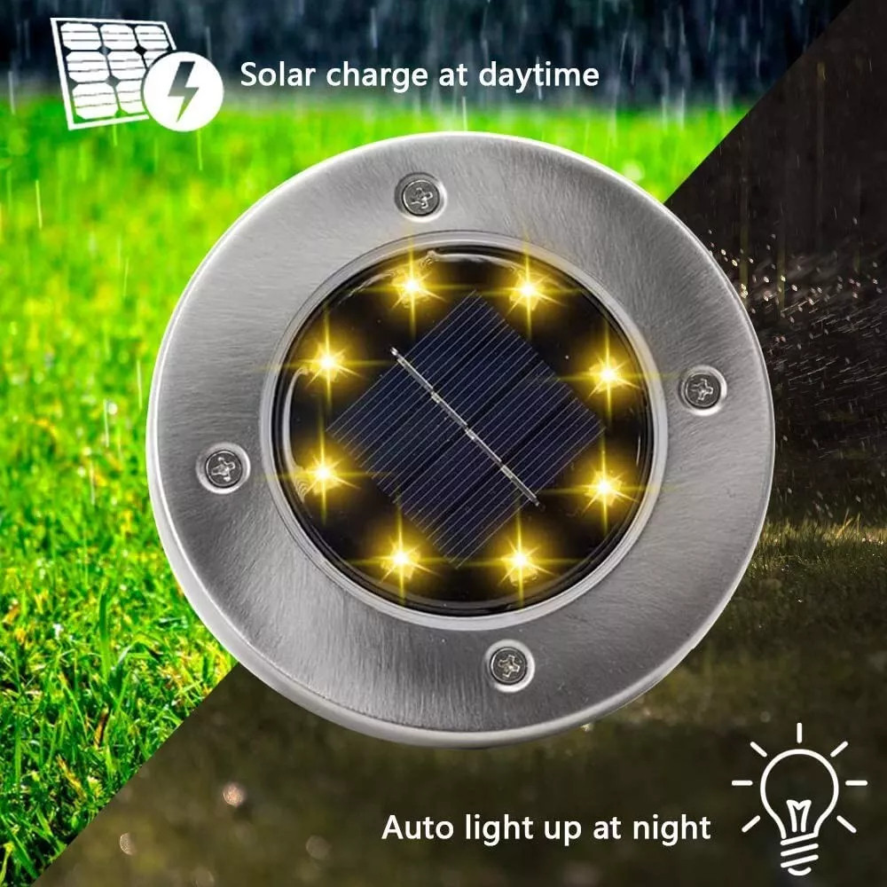 12 Pack Waterproof Warm Solar In Ground Lights Outdoor Garden In Grond Lights