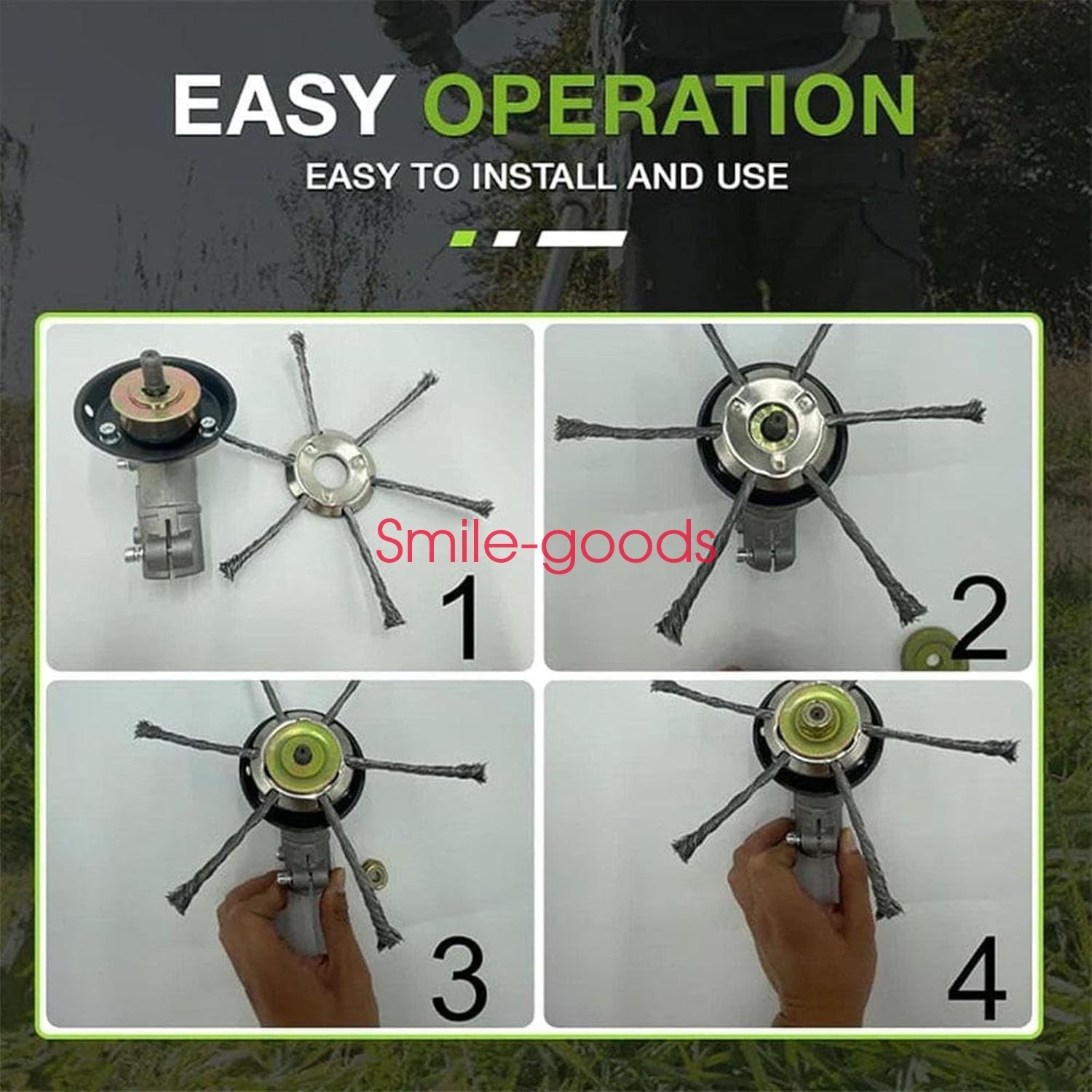 Lawn Mower Steel Wire Grass Trimmer Head Brush Cutter Weed Eater Trimmer Head US