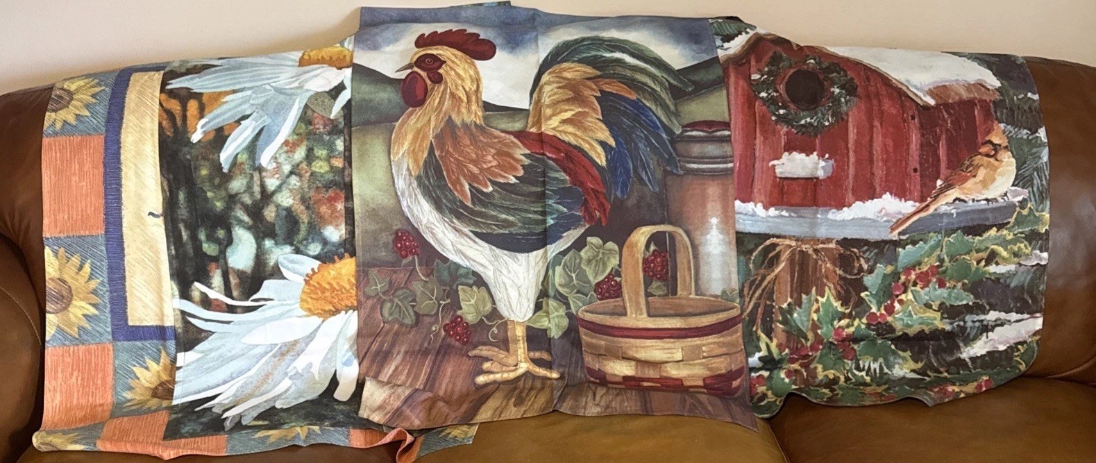 Cloth Flags, Spring Summer Fall & Winter Size 2/24×36 2/28×40 Great Condition