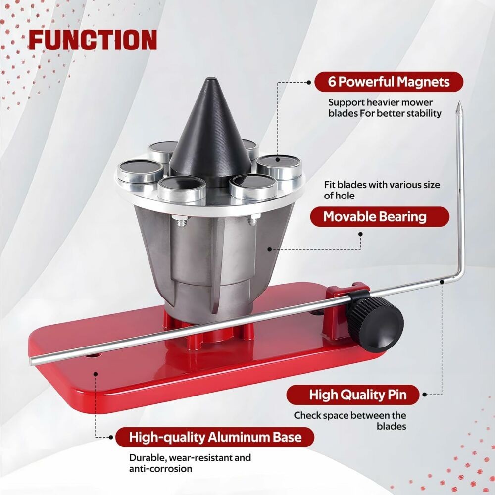 Lawn Mower Blade Sharpener & Magnetic Balancer 42-047 Kit 15°-45° Adjustable