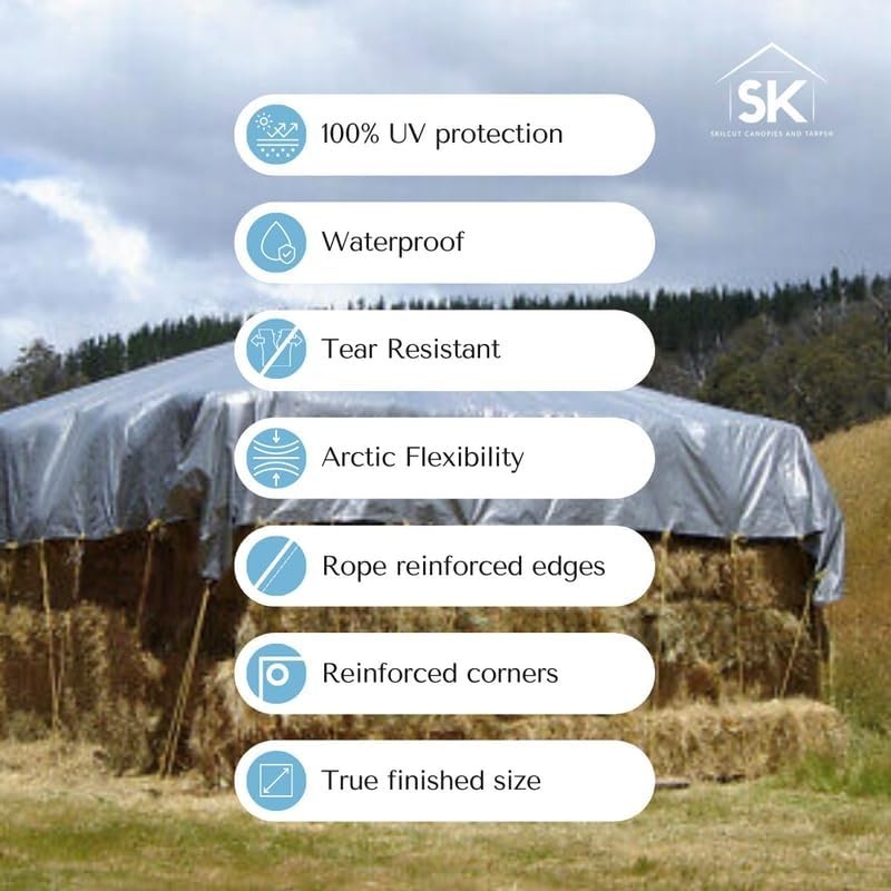 Extreme Heavy Duty Poly Tarp 16mil Canopy Cover TRUE FINISHED SIZE Waterproof UV