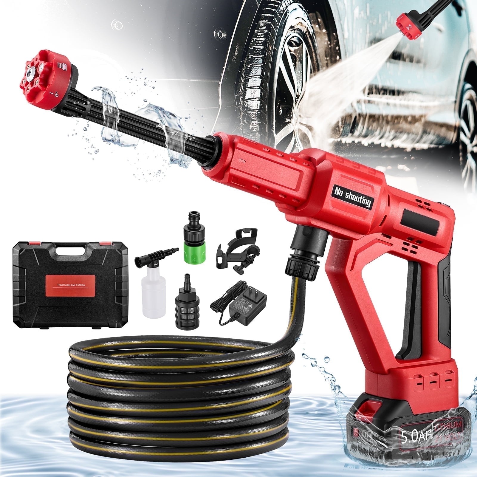 SPEEDWOW Cordless Pressure Washer, 1060 PSI, 2.8 GPM, Brushless Motor, 6-in-1