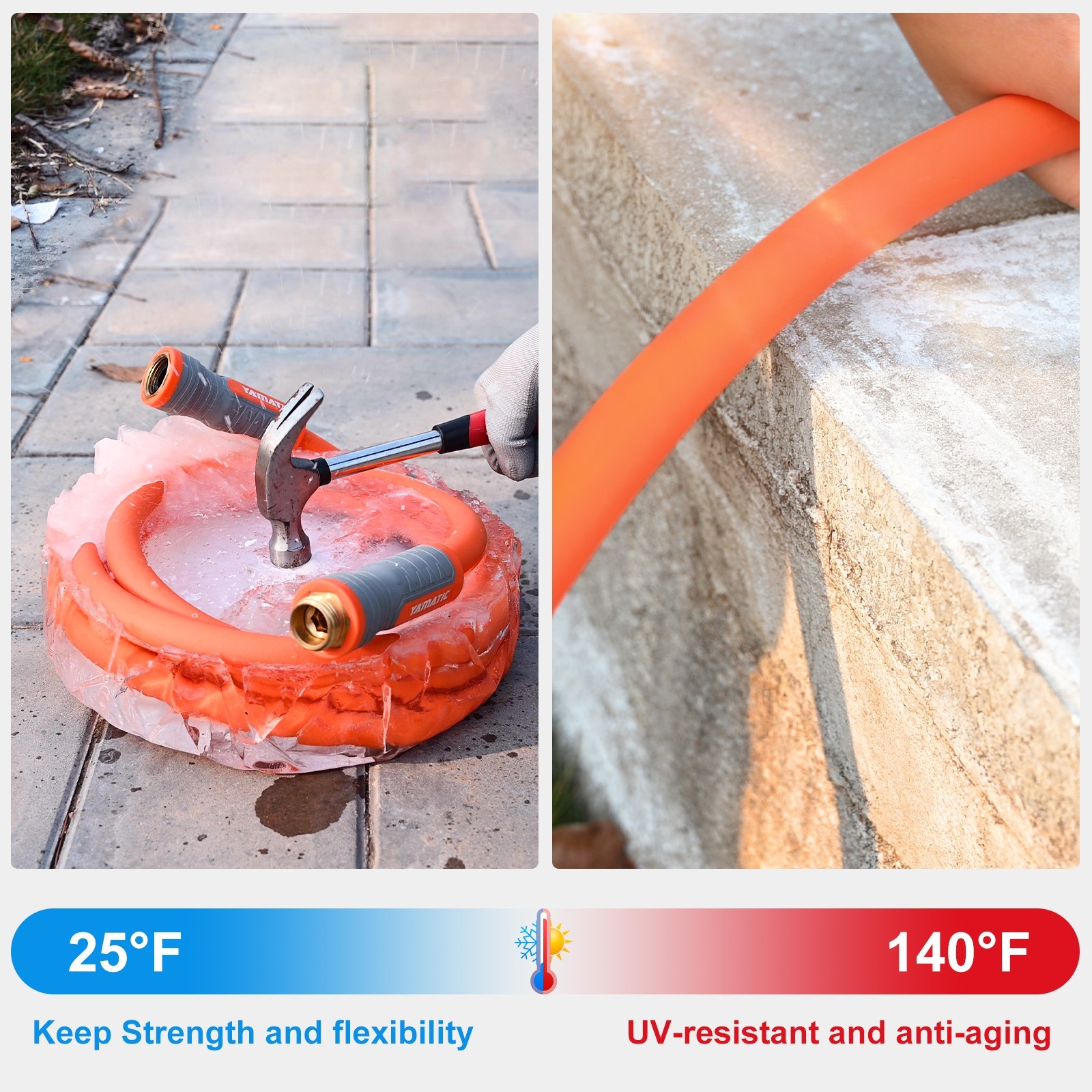 YAMATIC Garden Hose 5/8″ All-weather Heavy Duty Water Hose