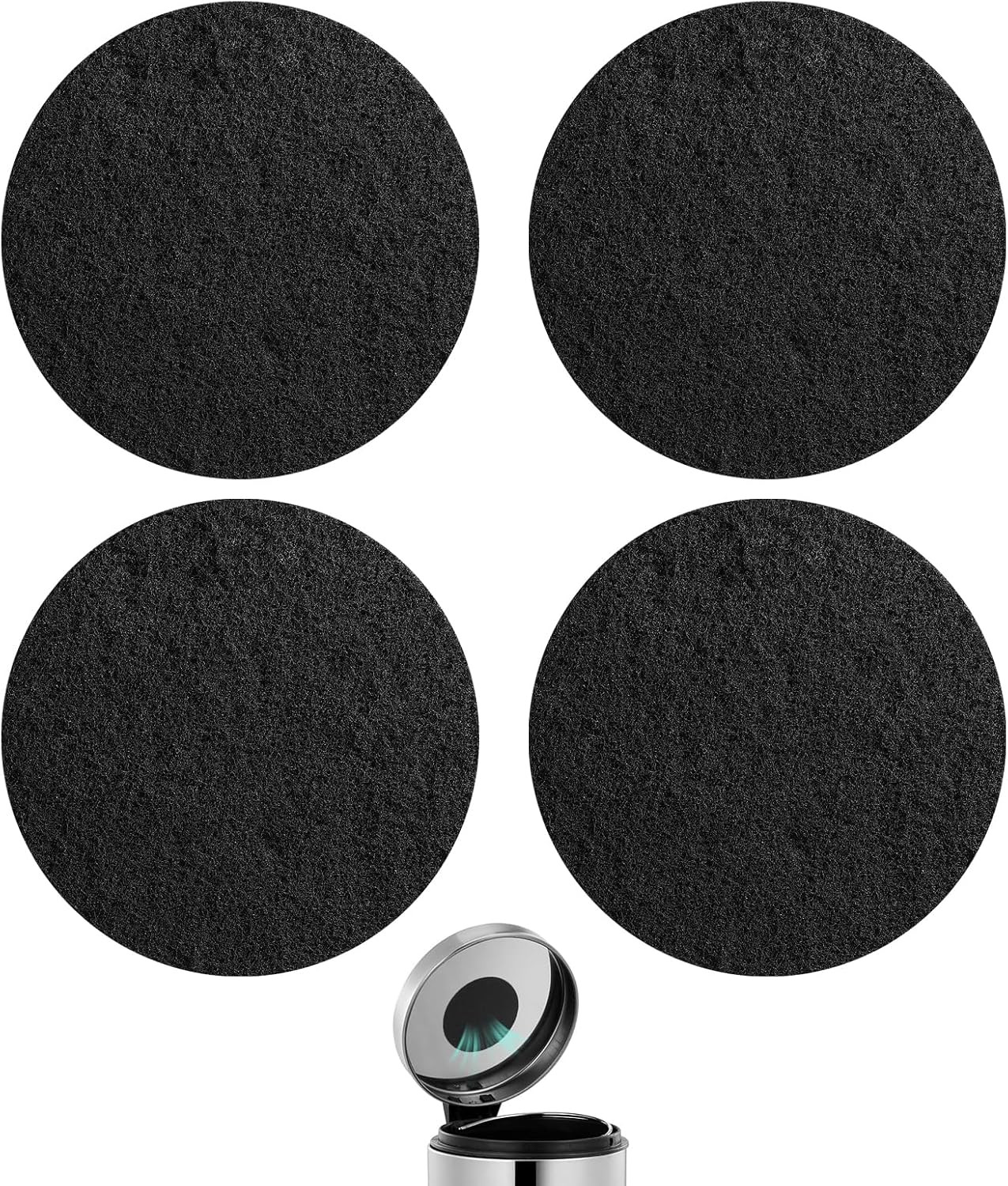 4Pack 6.8″ Activated Charcoal Filter for Countertop Compost Bin Pail Replacement