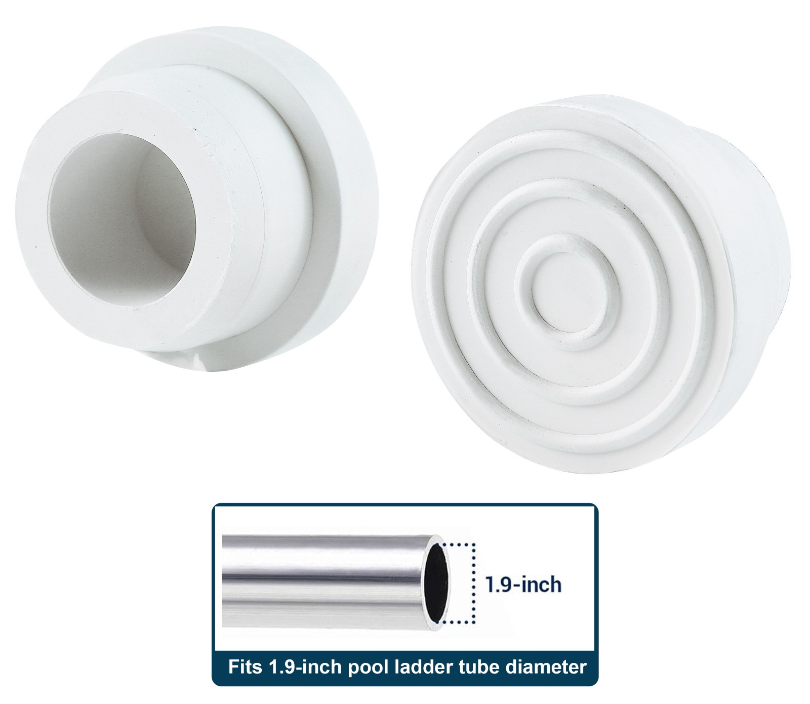 2 PACK – Inground Swimming Pool Ladder Inside Rubber Bumpers -Fit 1.9″ Standard