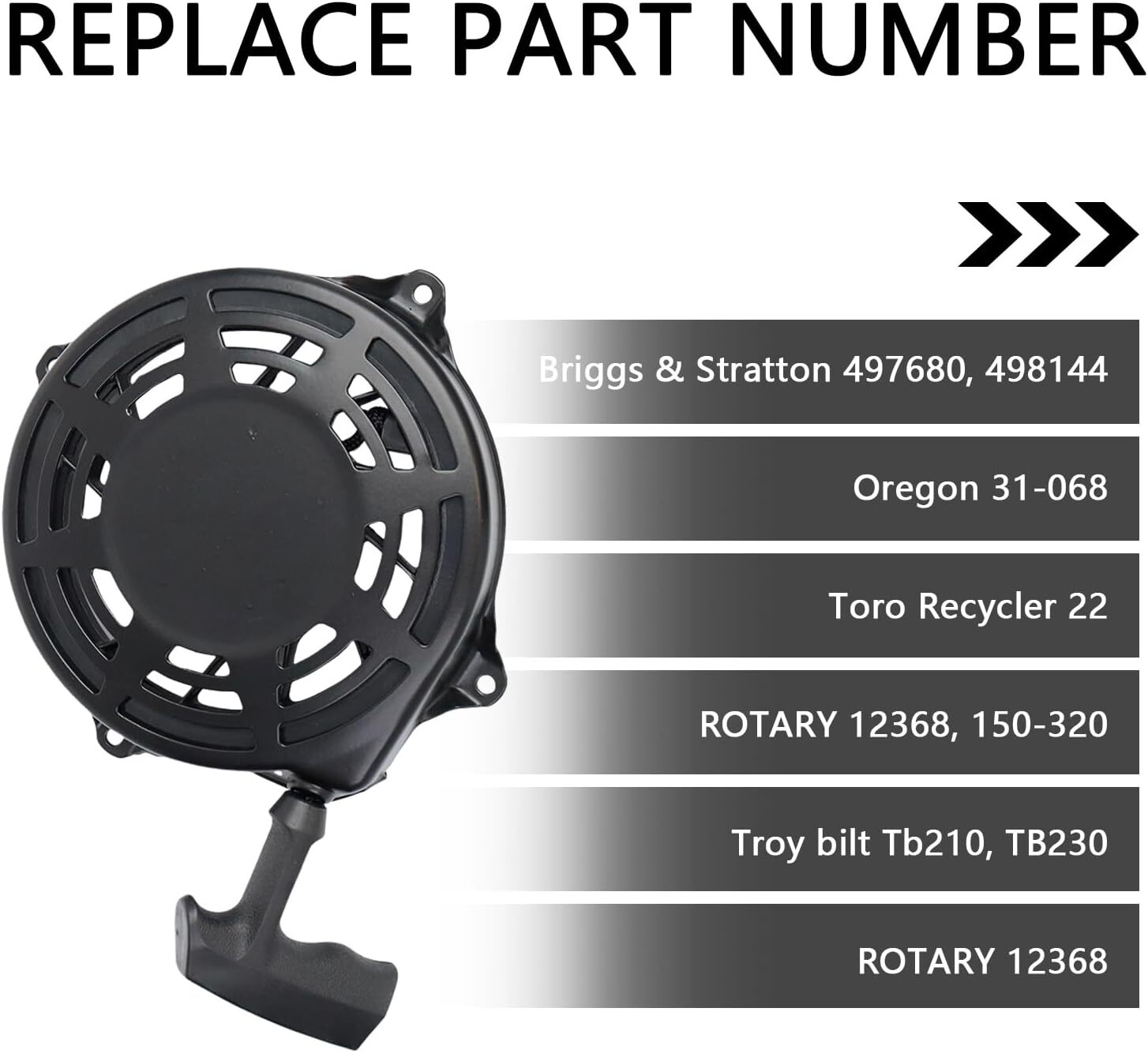 Recoil Pull Starter for BRIGGS STRATTON 497680 498144 Oregon 31-068 Rotary 12368