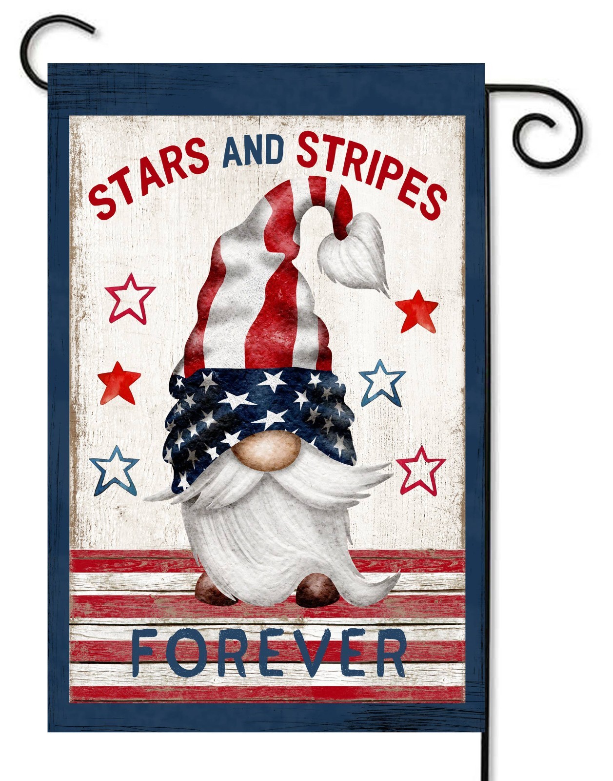 Patriotic Gnome July 4th Summer Garden Flag – UV & Fade Resistant Polyester