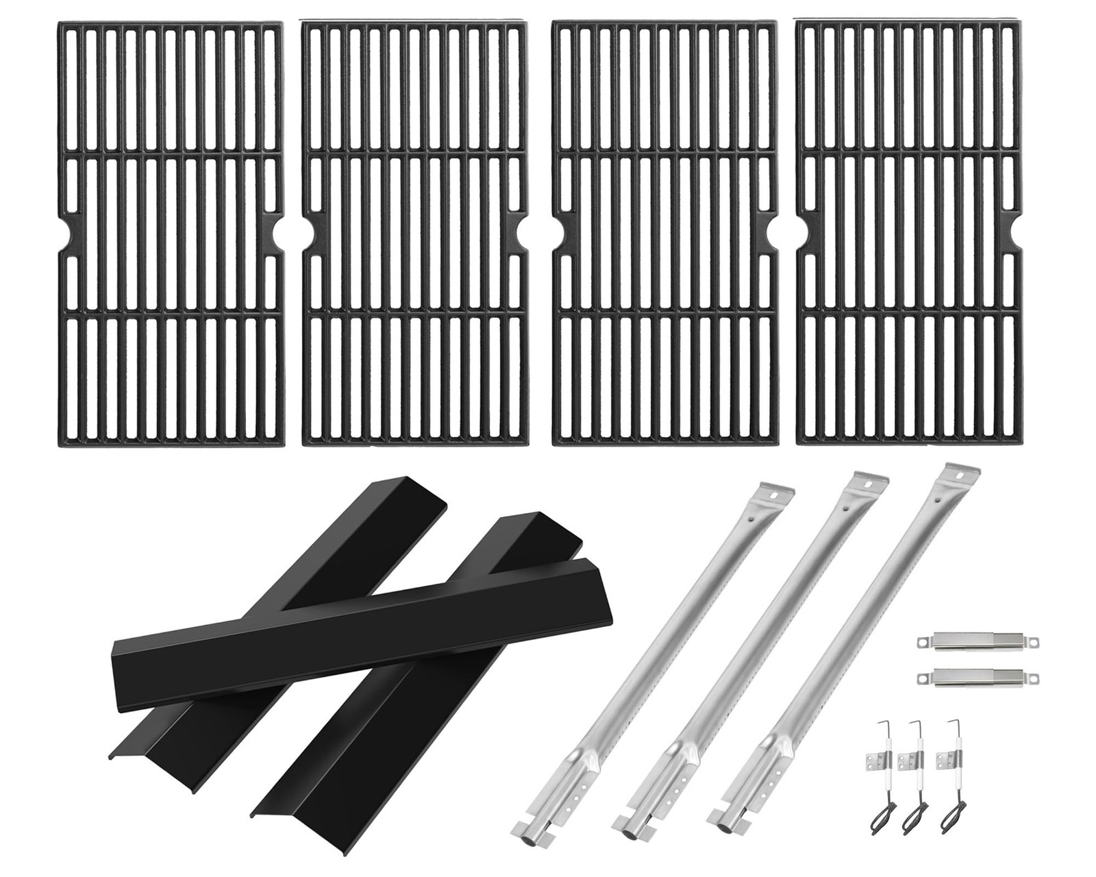 BBQration Grill Parts for Oklahoma 4-Pack Grates Kit, black and silver