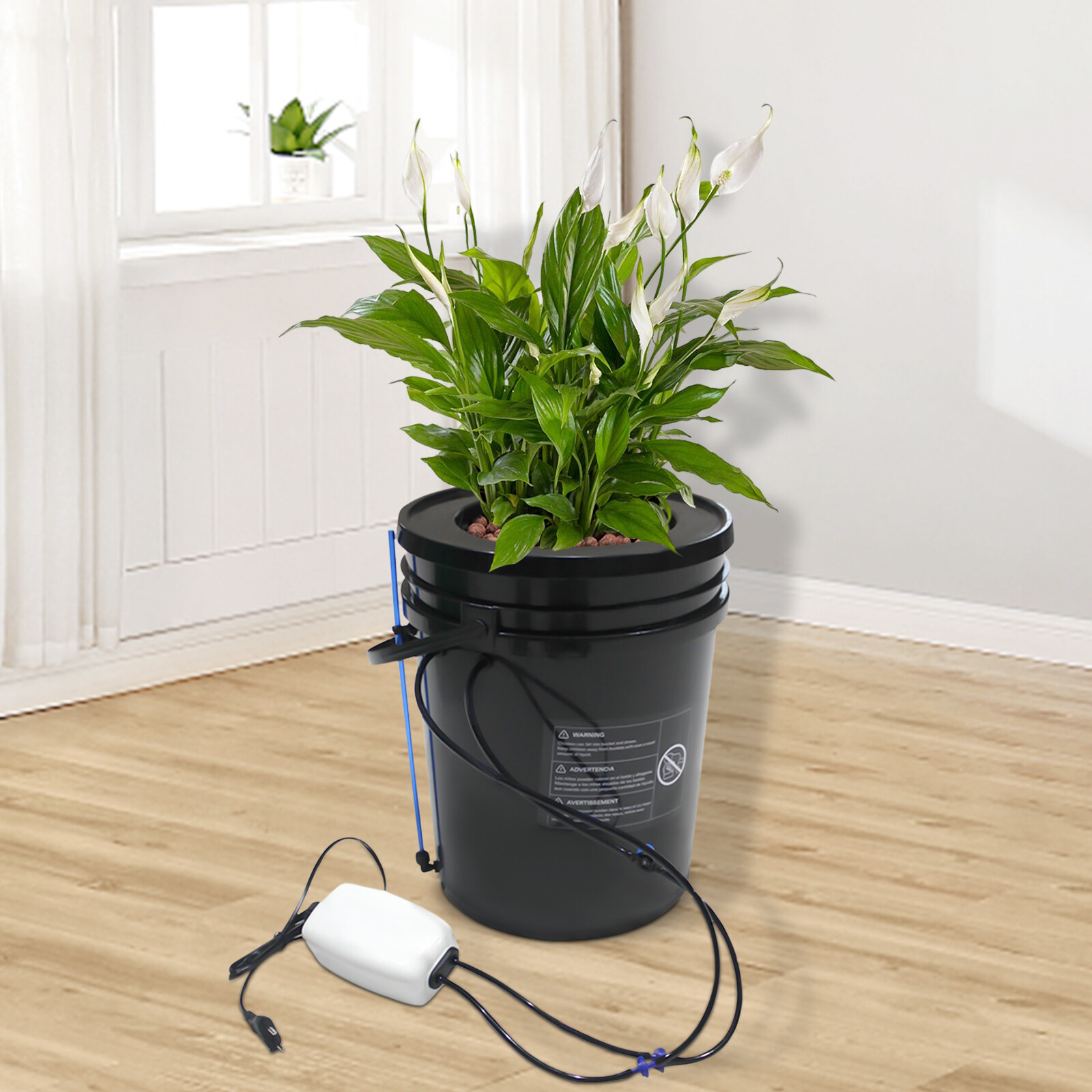 Deep Water Culture DWC Hydroponic Grow System Kit,5 Gallon Round Bucket System