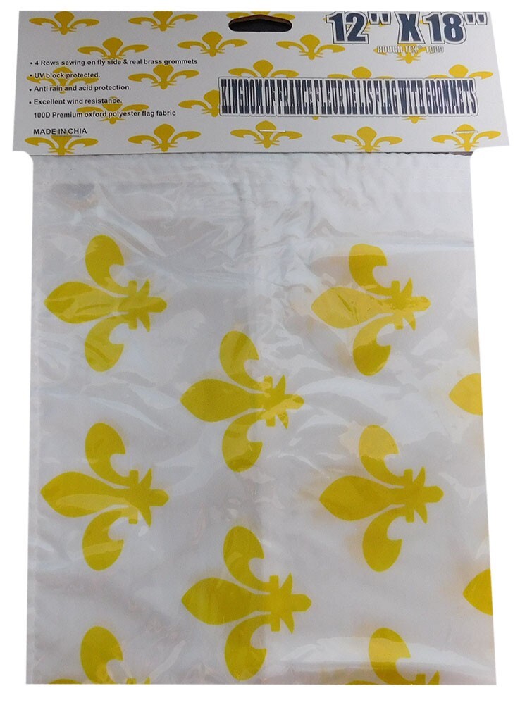 Kingdom of France 23 Fleur De Lis White 12″x18″ 100D Woven Poly Nylon Boat Flag