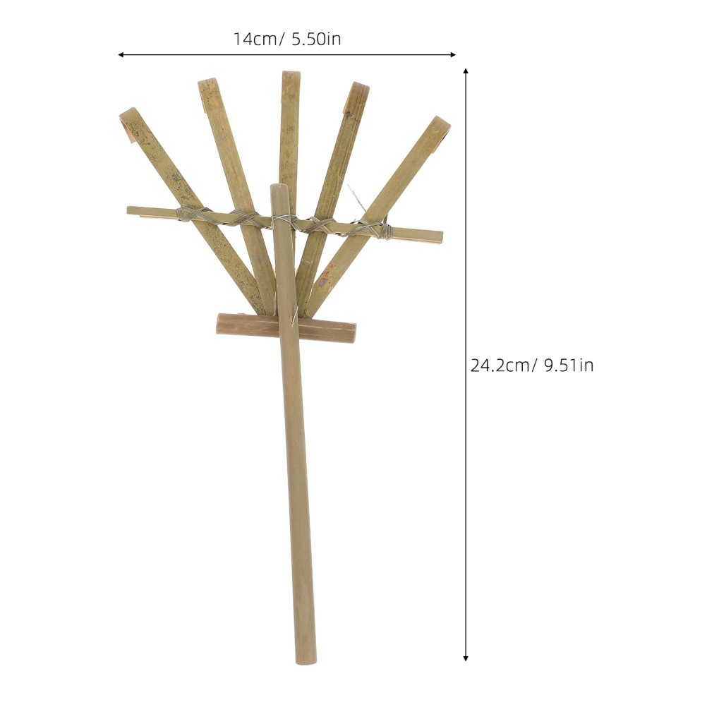 2Pcs Reusable Bamboo Small Garden Rakes with Flexible Tines for Year-Round Use